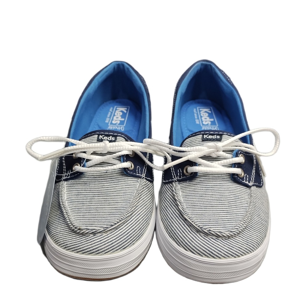 Keds Boat Shoes Womens US 8 Multi Striped Ortholite Cushioning Moc Toe Lace Up